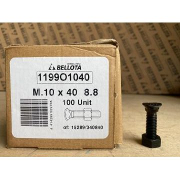 Болт 1199O М10х50 с гайкой (8.8) с овальной головкой и квадратным подголовником Bellota Болт 1199O М10х50 с гайкой (8.8) с овальной головкой и квадратным подголовником Bellota